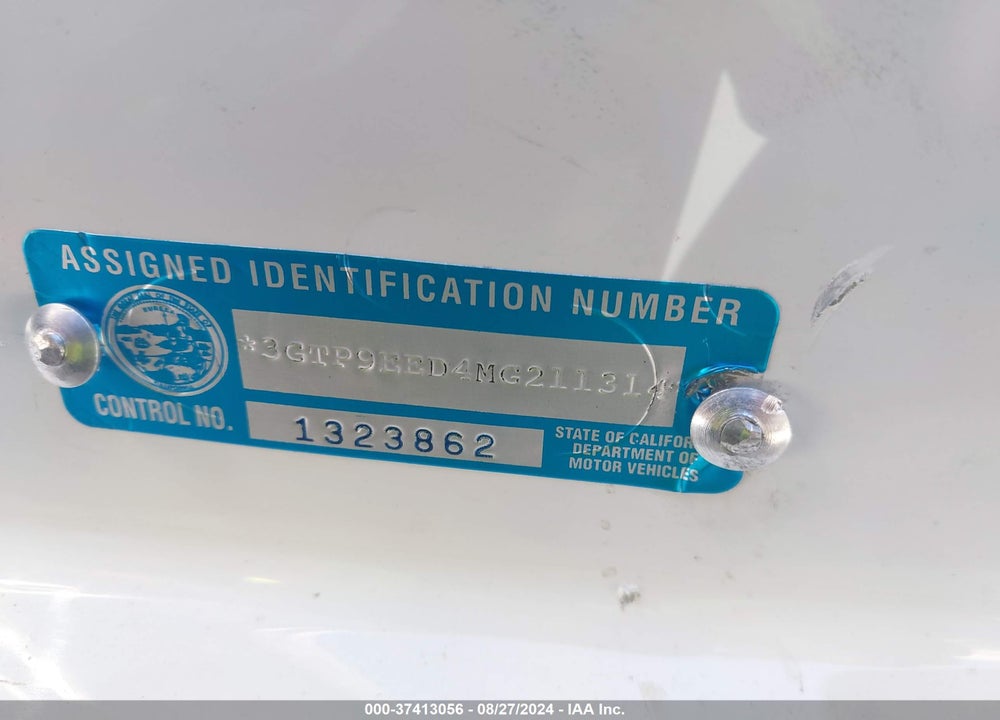 2021 GMC SIERRA 1500 4WD SHORT BOX AT4 VIN: 3GTP9EED4MG211314