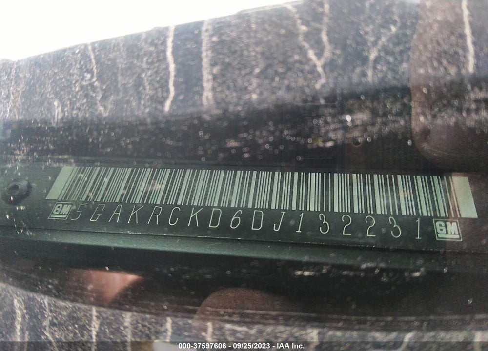 2013 BUICK ENCLAVE LEATHER VIN: 5GAKRCKD6DJ132231