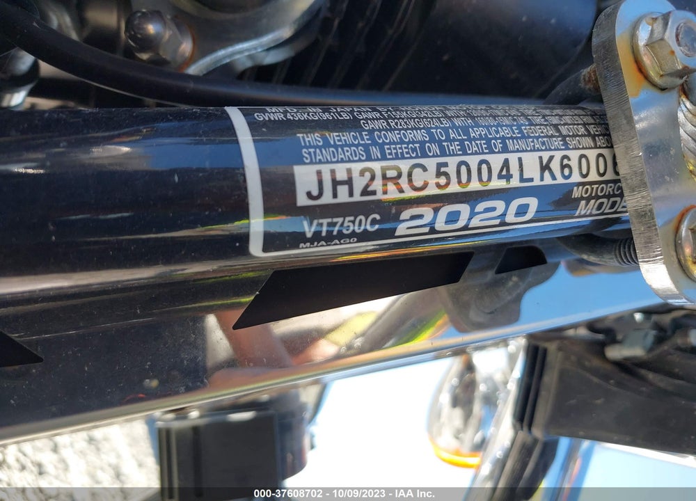 2020 HONDA VT750 VIN: JH2RC5004LK600659