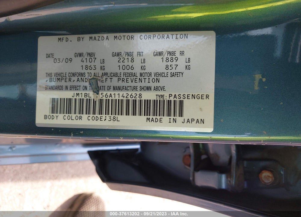 2010 MAZDA 3 S GRAND TOURING VIN: JM1BL1H56A1142628