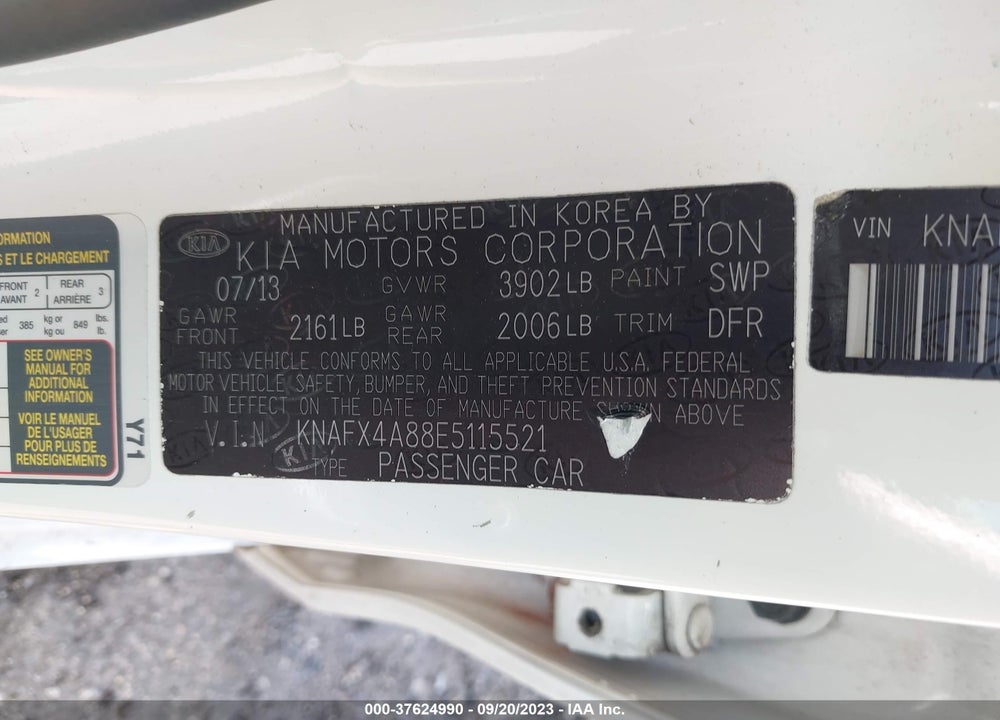 2014 KIA FORTE EX VIN: KNAFX4A88E5115521