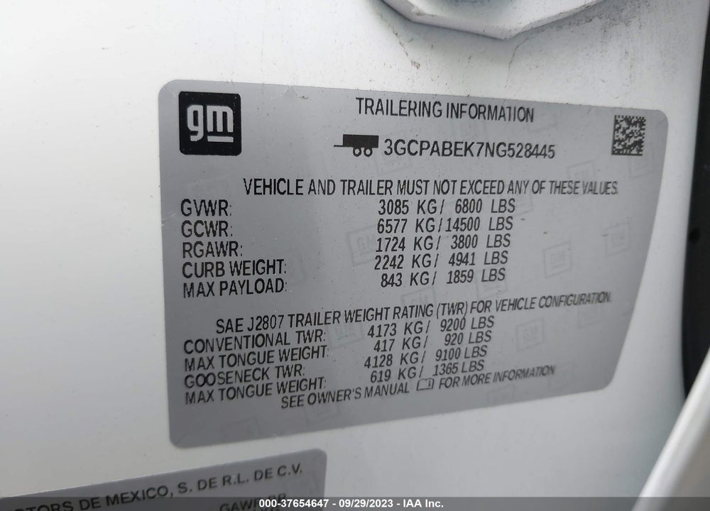 2022 CHEVROLET SILVERADO 1500 2WD SHORT BED CUSTOM VIN: 3GCPABEK7NG528445