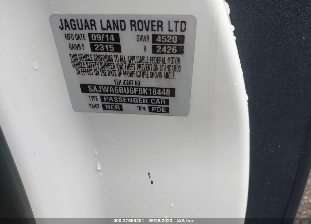2015 JAGUAR F-TYPE S VIN: SAJWA6BU6F8K18448