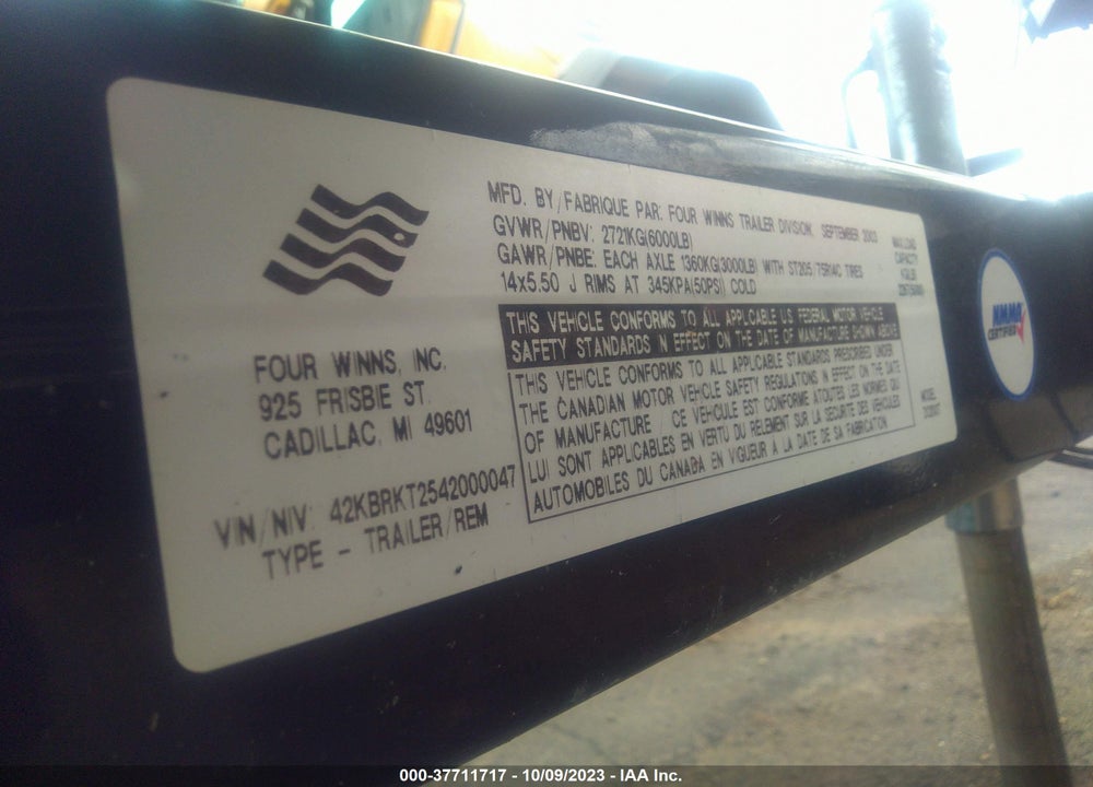 2004 FOUR WINNS OTHER VIN: GFNMG120J304