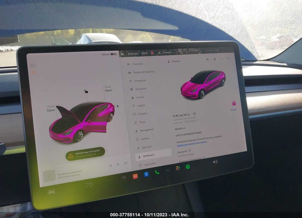 2022 TESLA MODEL 3 LONG RANGE DUAL MOTOR ALL-WHEEL DRIVE VIN: 5YJ3E1EB2NF114685