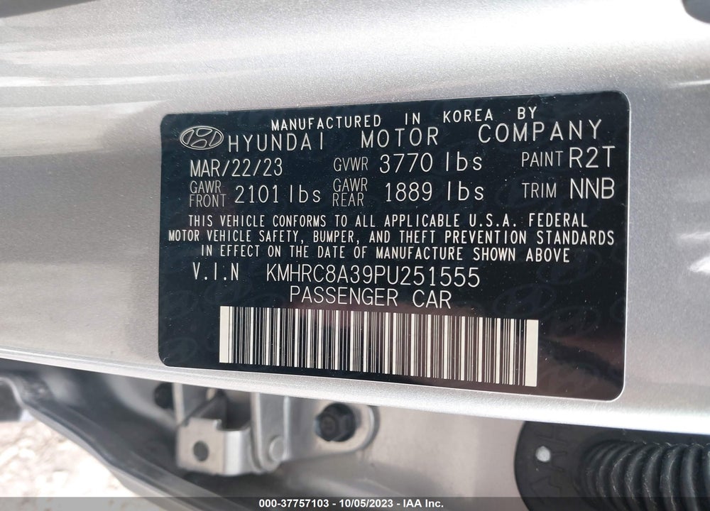 2023 HYUNDAI VENUE VIN: KMHRC8A39PU251555