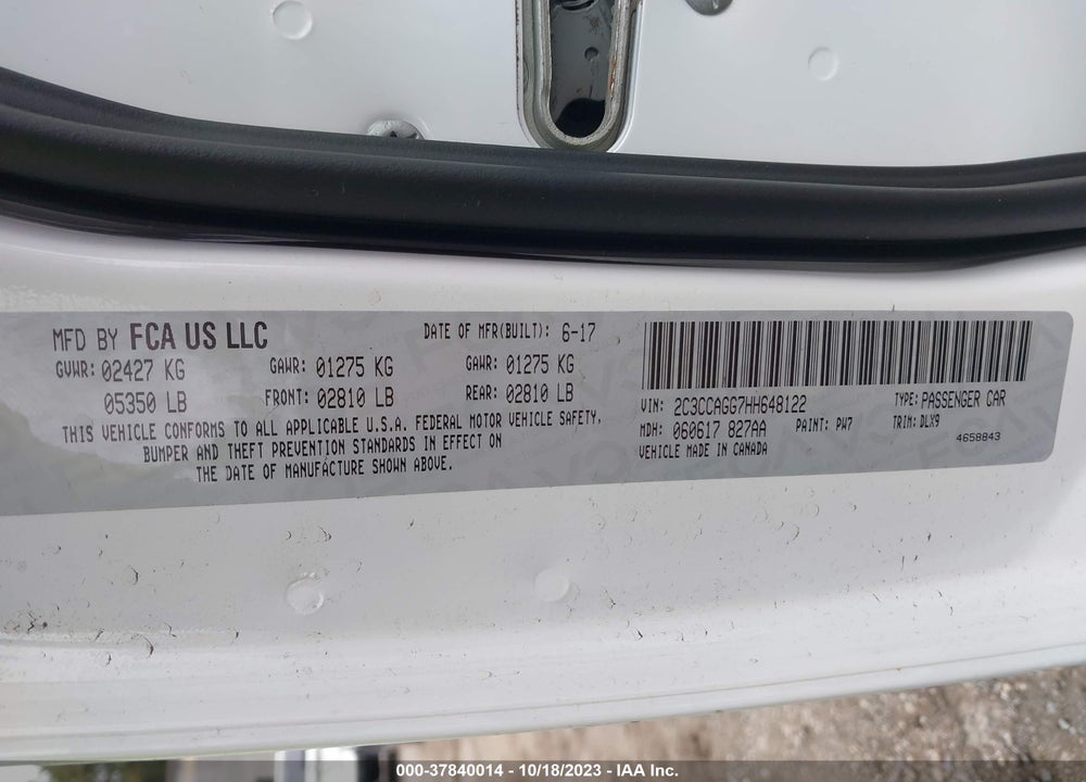 2017 CHRYSLER 300 300S AWD VIN: 2C3CCAGG7HH648122