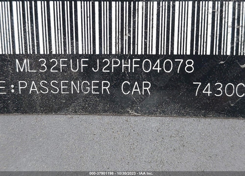 2023 MITSUBISHI MIRAGE G4 LE/ES/BLACK EDITION VIN: ML32FUFJ2PHF04078