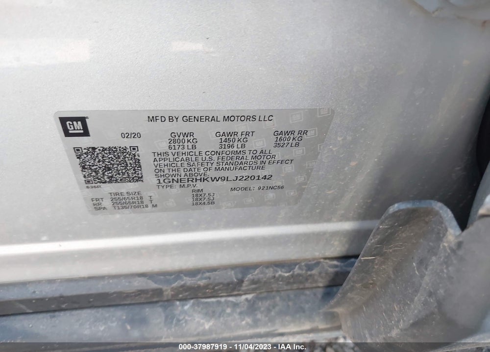 2020 CHEVROLET TRAVERSE FWD LT LEATHER VIN: 1GNERHKW9LJ220142