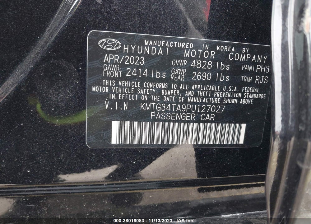 2023 GENESIS G70 2.0T AWD VIN: KMTG34TA9PU127027