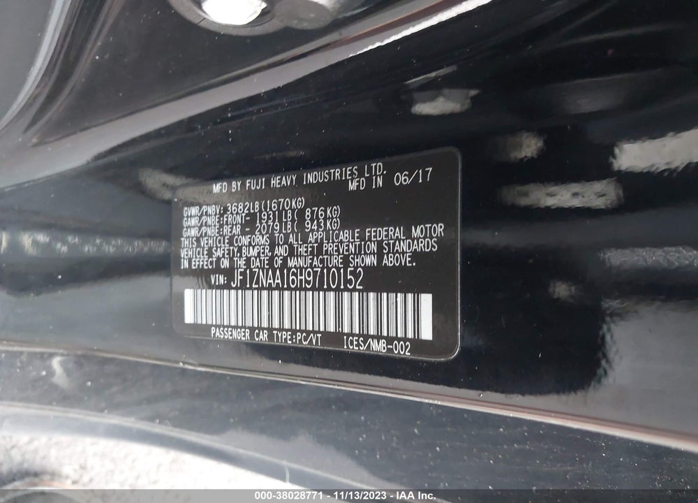 2017 TOYOTA 86 VIN: JF1ZNAA16H9710152