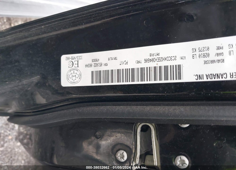 2014 DODGE CHARGER SXT VIN: 2C3CDXHG5EH304606