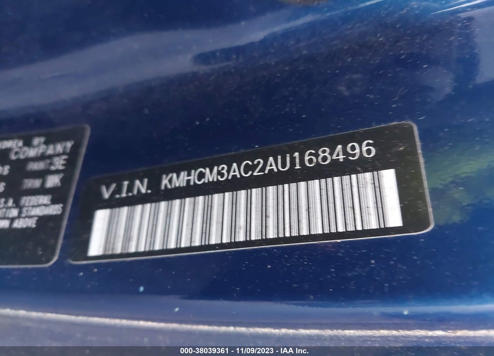2010 HYUNDAI ACCENT GS VIN: KMHCM3AC2AU168496