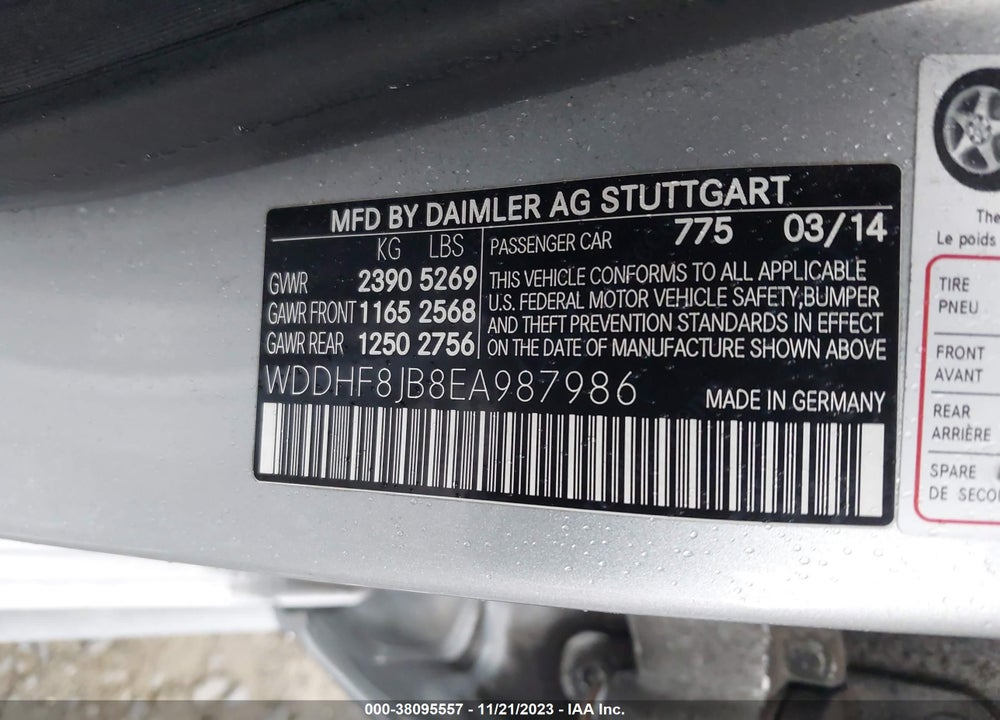 2014 MERCEDES-BENZ E 350 4MATIC VIN: WDDHF8JB8EA987986