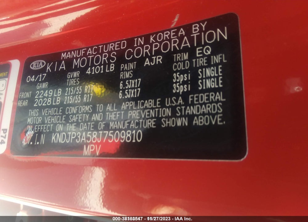 2018 KIA SOUL VIN: KNDJP3A58J7509810