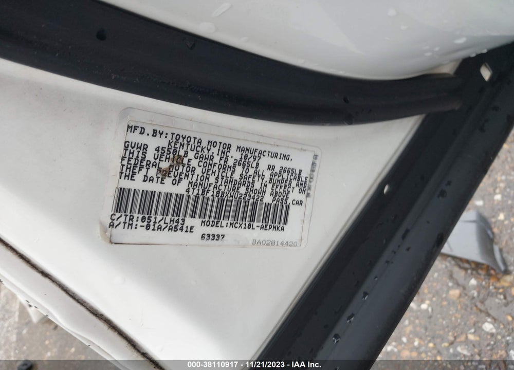 1998 TOYOTA AVALON XL VIN: 4T1BF18BXWU223422