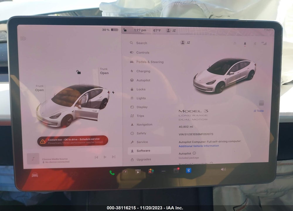 2021 TESLA MODEL 3 LONG RANGE DUAL MOTOR ALL-WHEEL DRIVE VIN: 5YJ3E1EB8MF051073