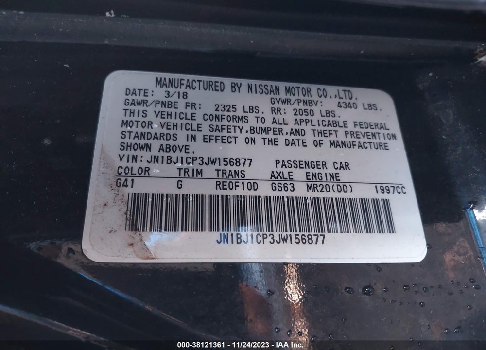 2018 NISSAN ROGUE SPORT S VIN: JN1BJ1CP3JW156877