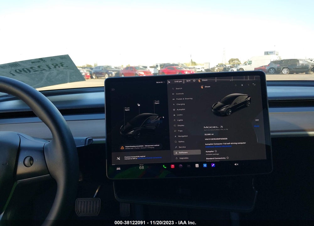 2021 TESLA MODEL 3 STANDARD RANGE PLUS REAR-WHEEL DRIVE VIN: 5YJ3E1EA6MF939229