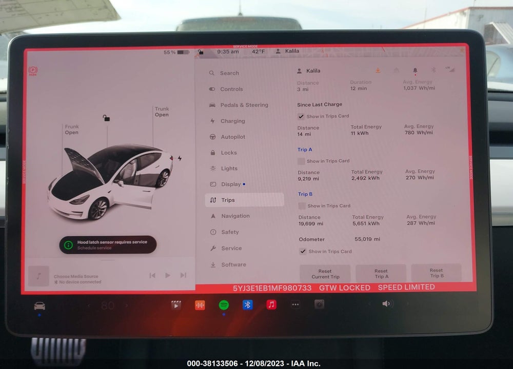 2021 TESLA MODEL 3 LONG RANGE DUAL MOTOR ALL-WHEEL DRIVE VIN: 5YJ3E1EB1MF980733