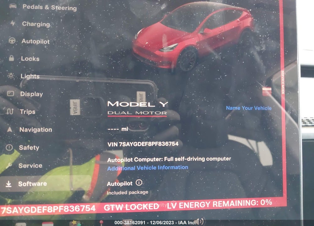 2023 TESLA MODEL Y PERFORMANCE DUAL MOTOR ALL-WHEEL DRIVE/AWD VIN: 7SAYGDEF8PF836754