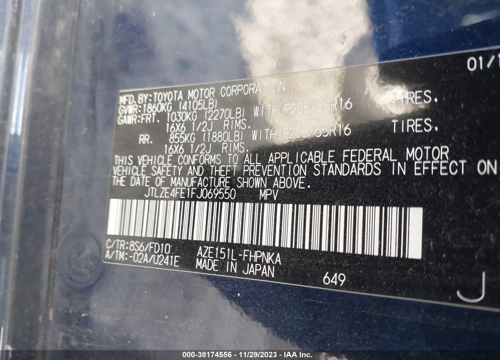 2015 SCION XB VIN: JTLZE4FE1FJ069550
