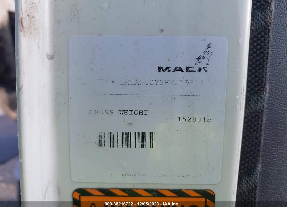 2017 MACK PINNACLE VIN: 1M1AW02Y3HM079805