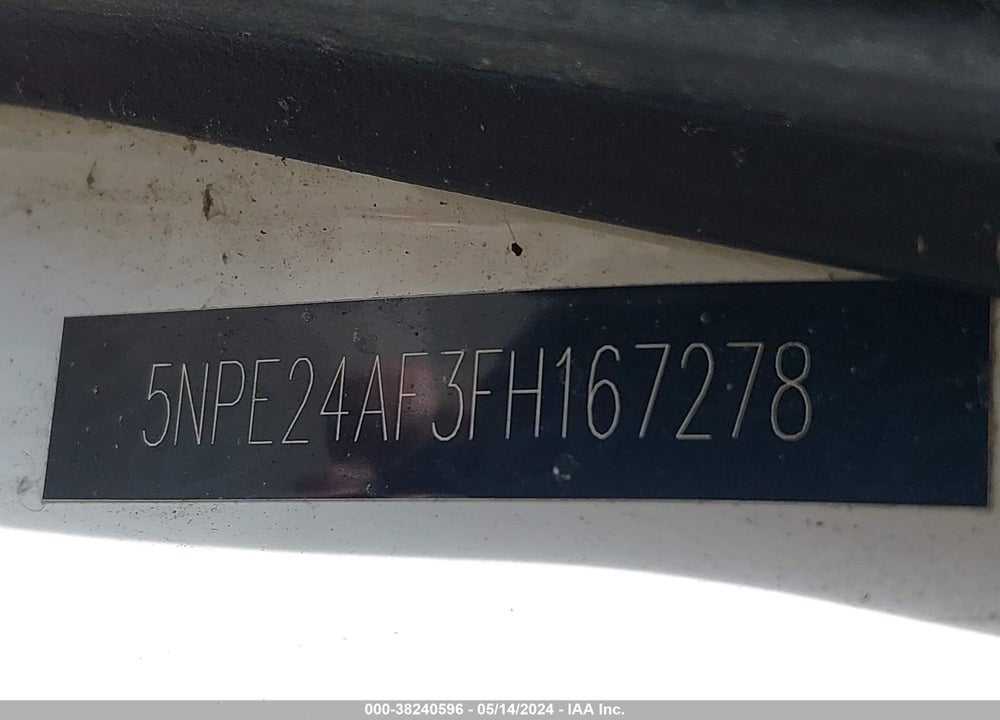2015 HYUNDAI SONATA SE VIN: 5NPE24AF3FH167278