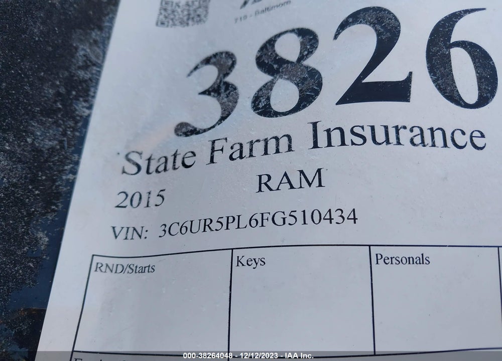 2015 RAM 2500 LONGHORN VIN: 3C6UR5PL6FG510434