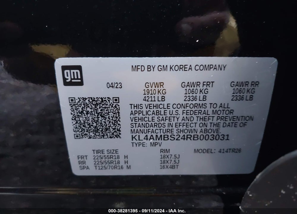 2024 BUICK ENCORE GX PREFERRED FWD VIN: KL4AMBS24RB003031