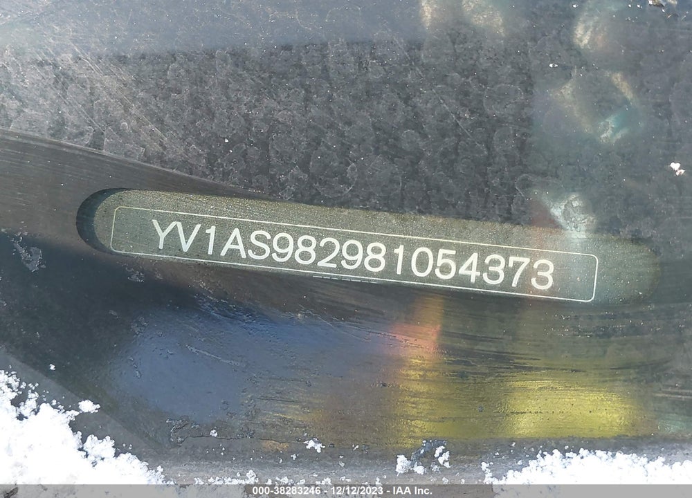 2008 VOLVO S80 3.2 VIN: YV1AS982981054373