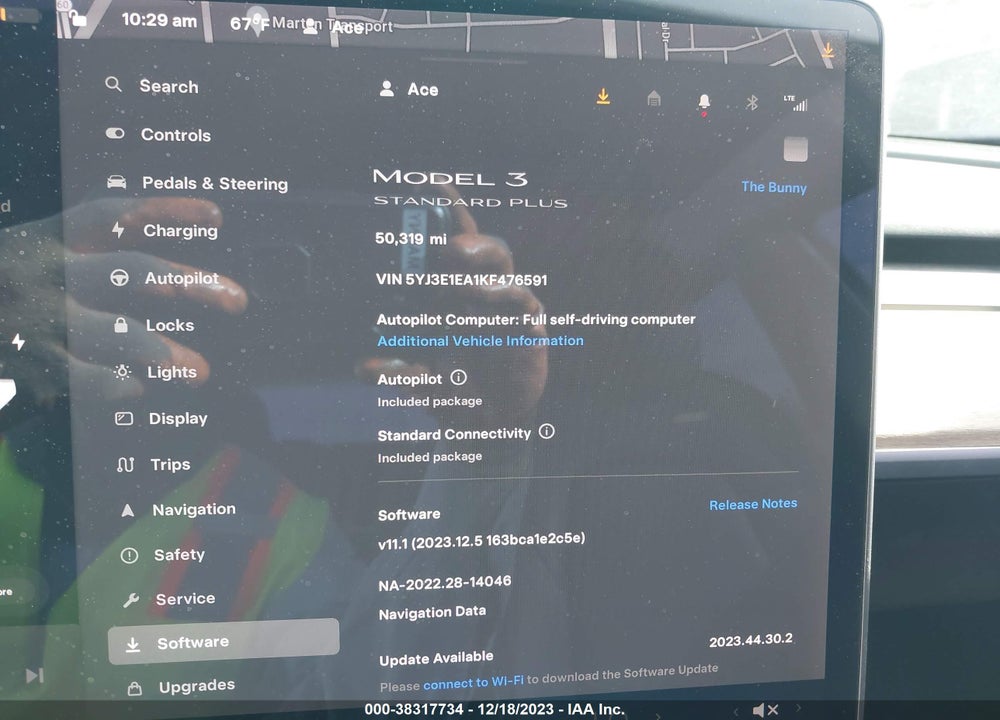 2019 TESLA MODEL 3 LONG RANGE/MID RANGE/STANDARD RANGE/STANDARD RANGE PLUS VIN: 5YJ3E1EA1KF476591