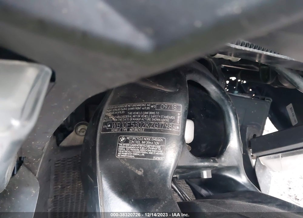 2019 BMW K1600 B VIN: WB10F5302KZG17986