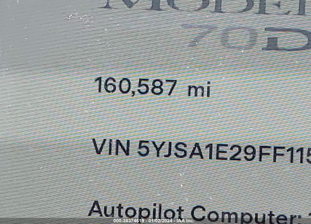 2015 TESLA MODEL S 70D/85D/P85D VIN: 5YJSA1E29FF115356