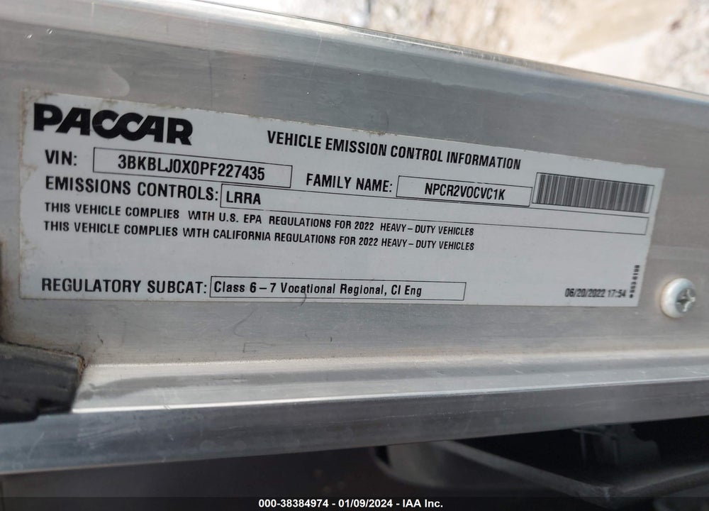 2023 KENWORTH T440 VIN: 3BKBLJ0X0PF227435