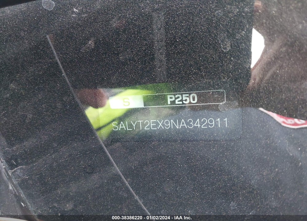 2022 LAND ROVER RANGE ROVER VELAR P250 R-DYNAMIC S VIN: SALYT2EX9NA342911