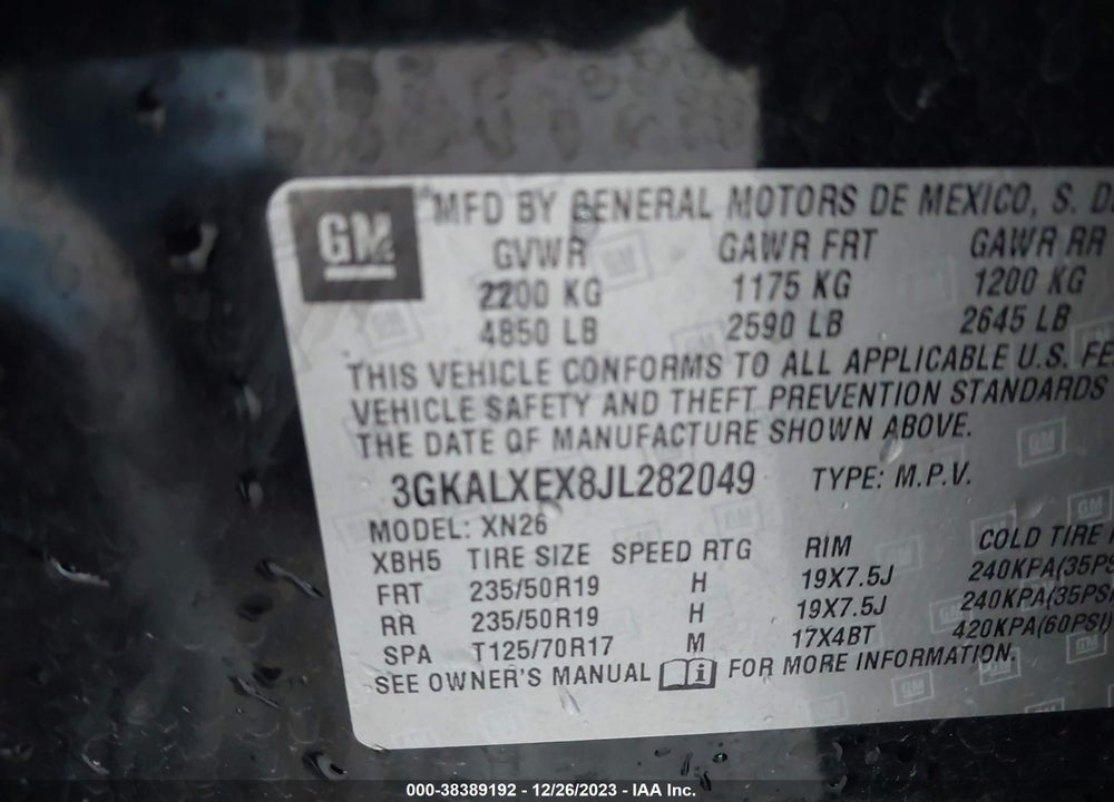 2018 GMC TERRAIN DENALI VIN: 3GKALXEX8JL282049