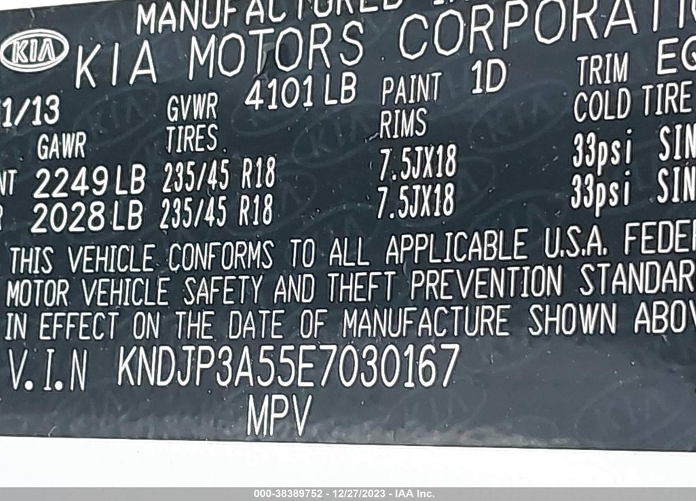 2014 KIA SOUL VIN: KNDJP3A55E7030167