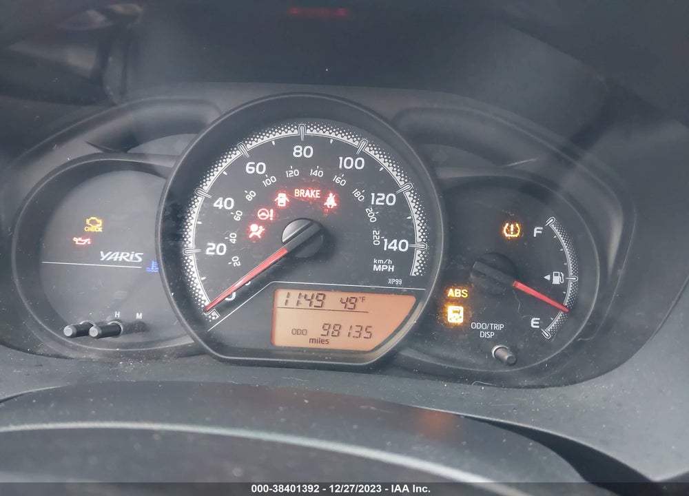 2015 TOYOTA YARIS L VIN: VNKKTUD39FA027560
