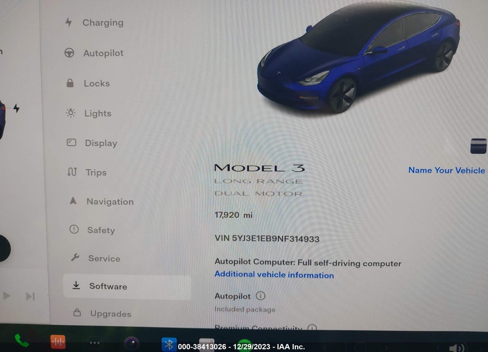 2022 TESLA MODEL 3 VIN: 5YJ3E1EB9NF314933