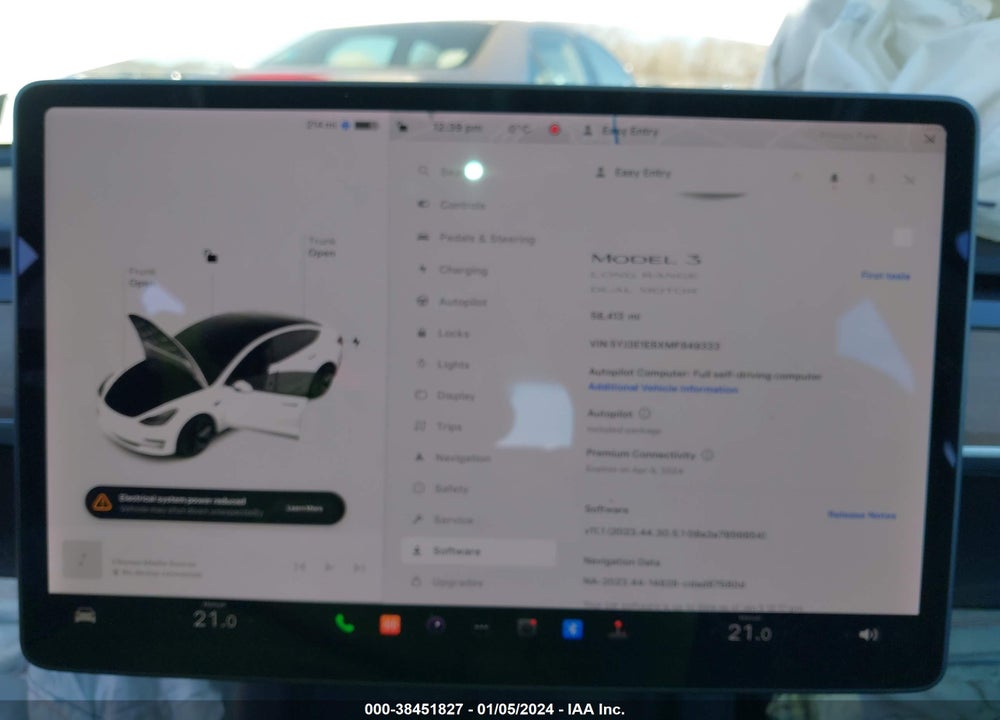 2021 TESLA MODEL 3 LONG RANGE DUAL MOTOR ALL-WHEEL DRIVE VIN: 5YJ3E1EBXMF849333