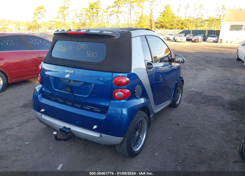 2008 SMART FORTWO PASSION VIN: WMEEK31X48K167864