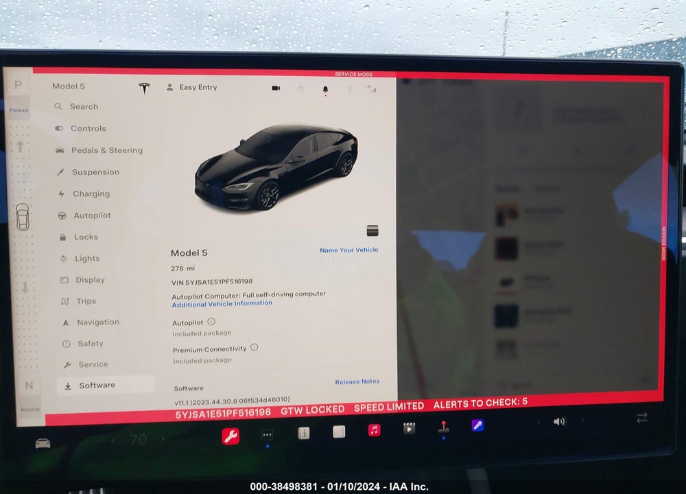 2023 TESLA MODEL S DUAL MOTOR ALL-WHEEL DRIVE/STANDARD RANGE VIN: 5YJSA1E51PF516198