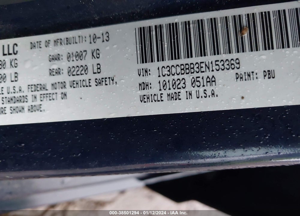 2014 CHRYSLER 200 TOURING VIN: 1C3CCBBB3EN153369
