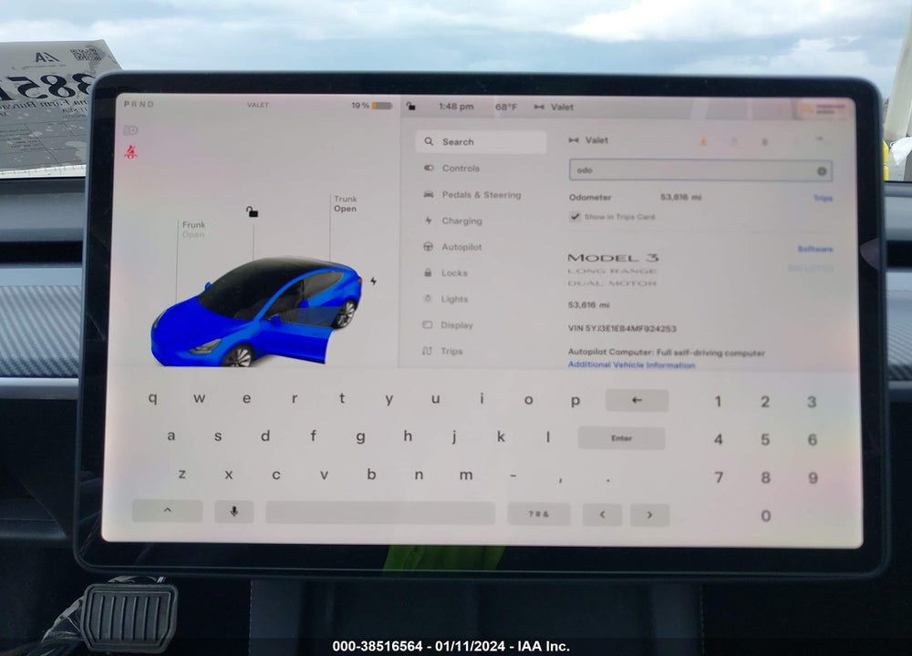 2021 TESLA MODEL 3 LONG RANGE DUAL MOTOR ALL-WHEEL DRIVE VIN: 5YJ3E1EB4MF924253