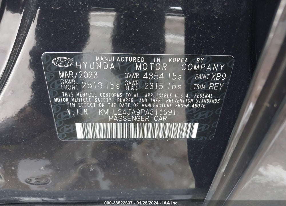 2023 HYUNDAI SONATA SE VIN: KMHL24JA9PA311691