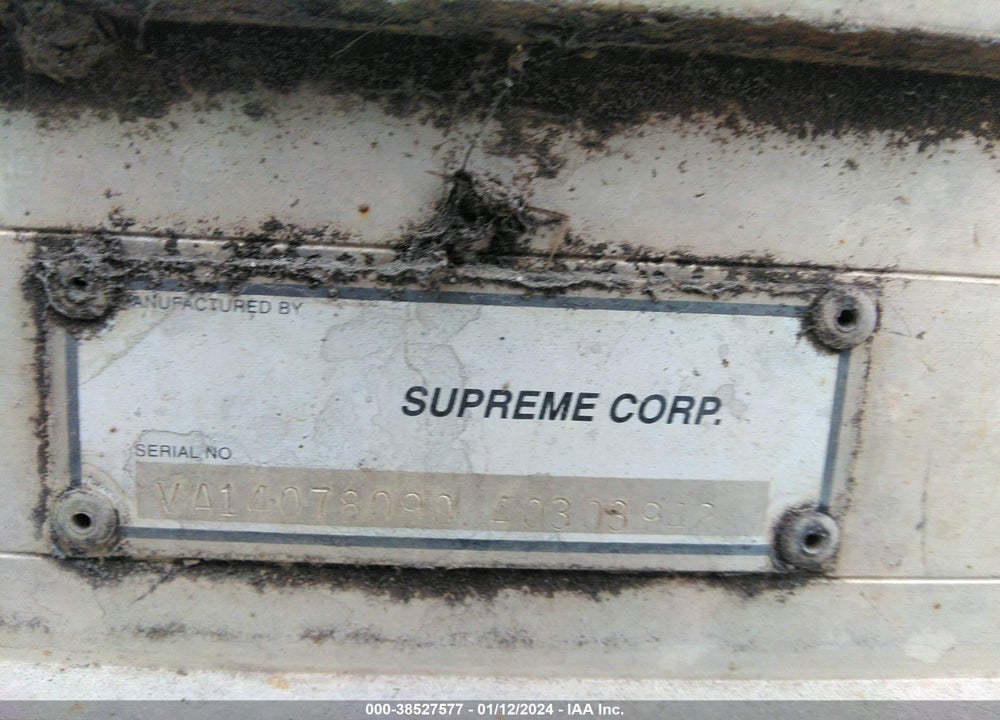 1900 SUPREME CORP STORAGE BUILDING VIN: VA140780904030394