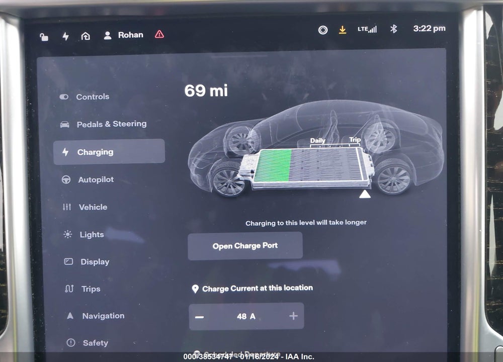 2016 TESLA MODEL S 60/70/75/85 VIN: 5YJSA1E18GF175637