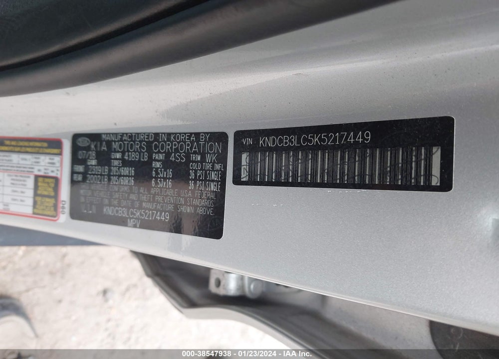 2019 KIA NIRO LX VIN: KNDCB3LC5K5217449