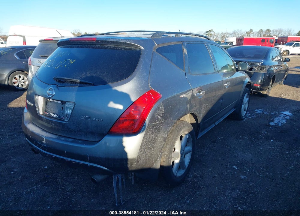 2005 NISSAN MURANO SE VIN: JN8AZ08W85W423629